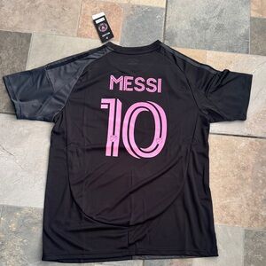 Mizuno Black Men's Soccer Jersey with Pink MESSI 10 Print